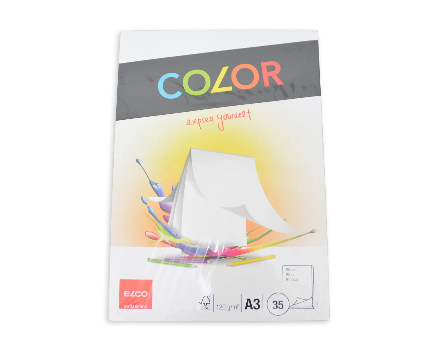 Zeichenblock, ELCO Color, A3, 120g/m2, weiss