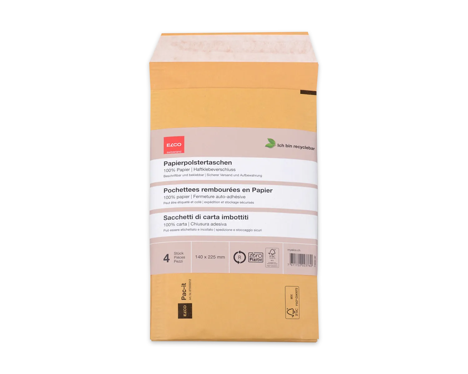 ELCO Ecosafe, 140 x 225 mm, Haftklebeverschluss, 100g/m2, braun