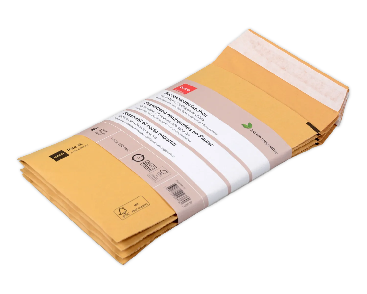 ELCO Ecosafe, 140 x 225 mm, Haftklebeverschluss, 100g/m2, braun