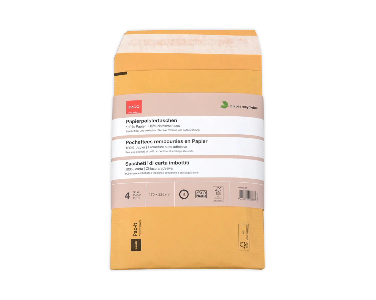 ELCO Ecosafe, 170 x 225 mm, Haftklebeverschluss, 100g/m2, braun