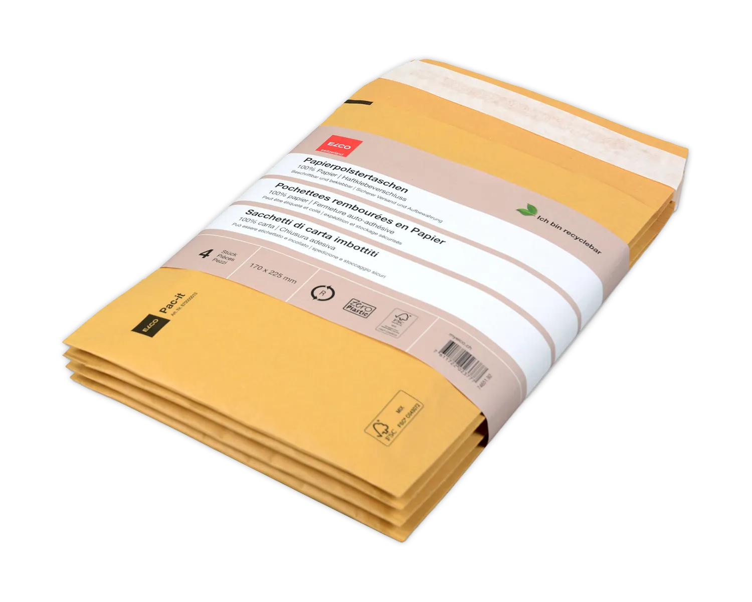 ELCO Ecosafe, 170 x 225 mm, Haftklebeverschluss, 100g/m2, braun