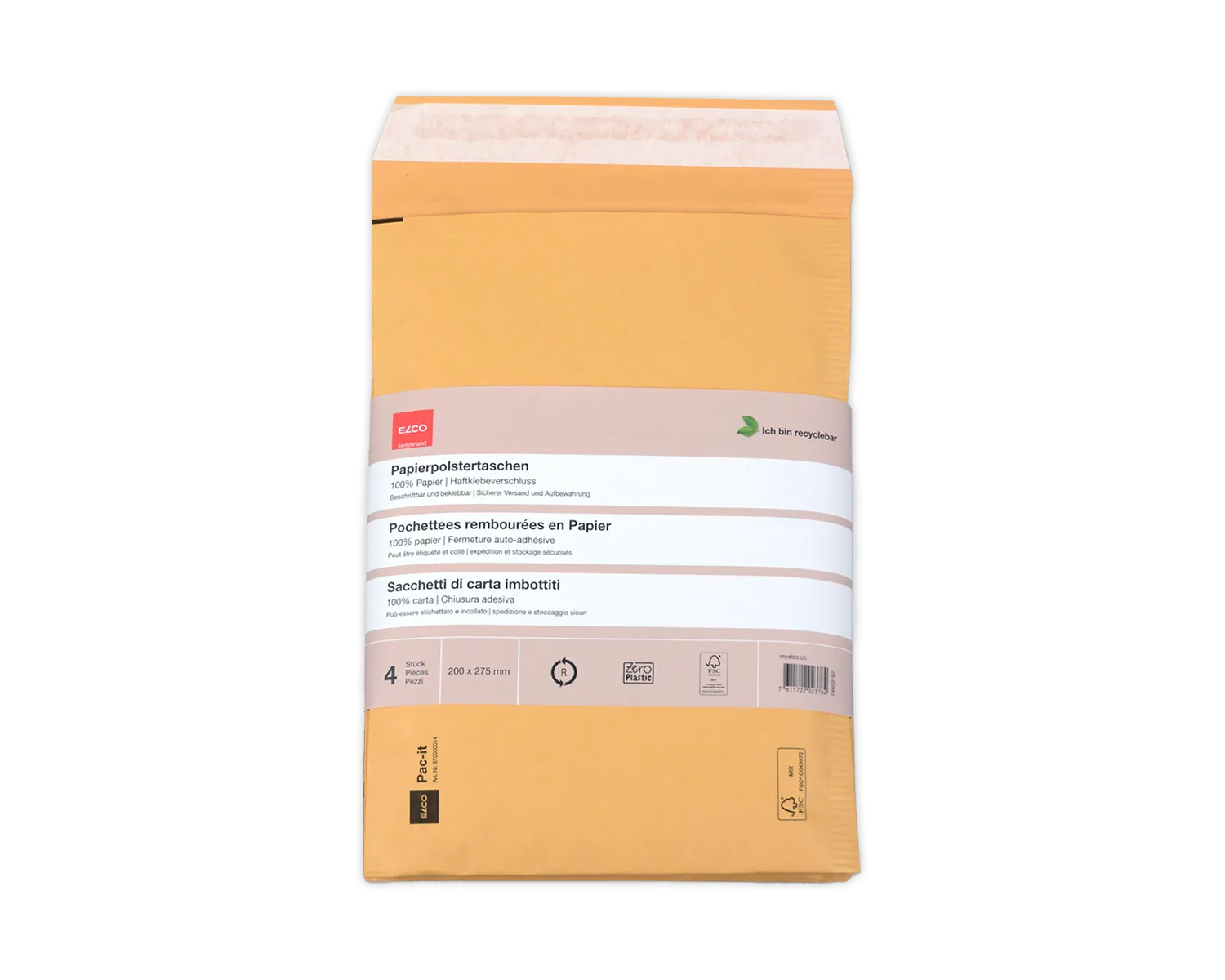 ELCO Ecosafe, 200 x 275 mm, Haftklebeverschluss, 100g/m2, braun