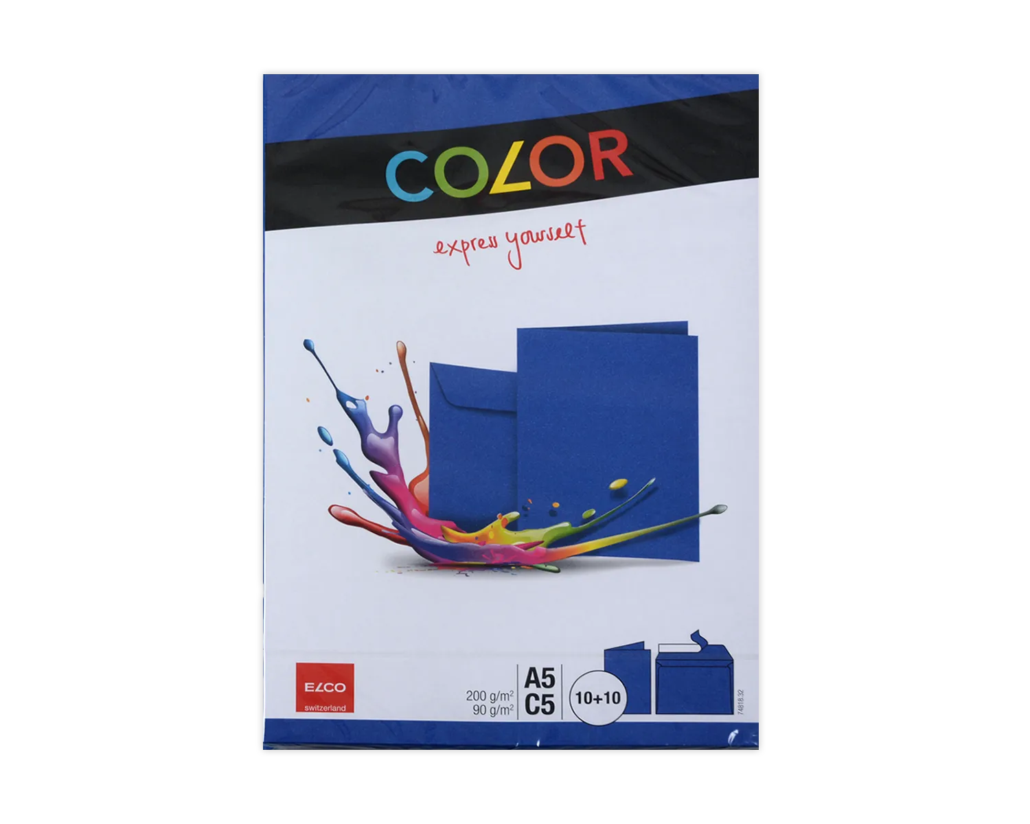 Set Couvert + Karten, ELCO Color, A5 + C5, ohne Fenster, Haftklebeverschluss, 90 + 200g/m2, blau