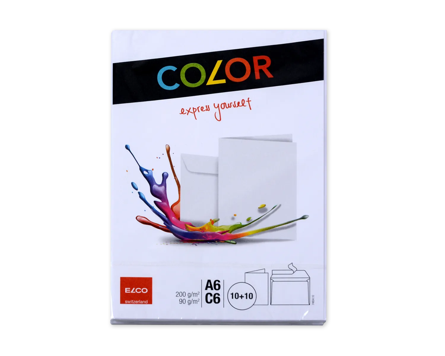 Set Couvert + Karten, ELCO Color, A6 + C6, ohne Fenster, Haftklebeverschluss, 90 + 200g/m2, weiss