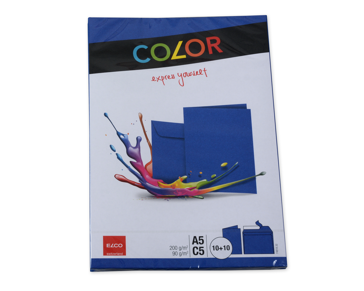 Enveloppes + cartes de correspondance sets, ELCO Color, A6 + C6, Sans fenêtre, Fermeture auto-adhésive, 90 + 200g/m2, bleu