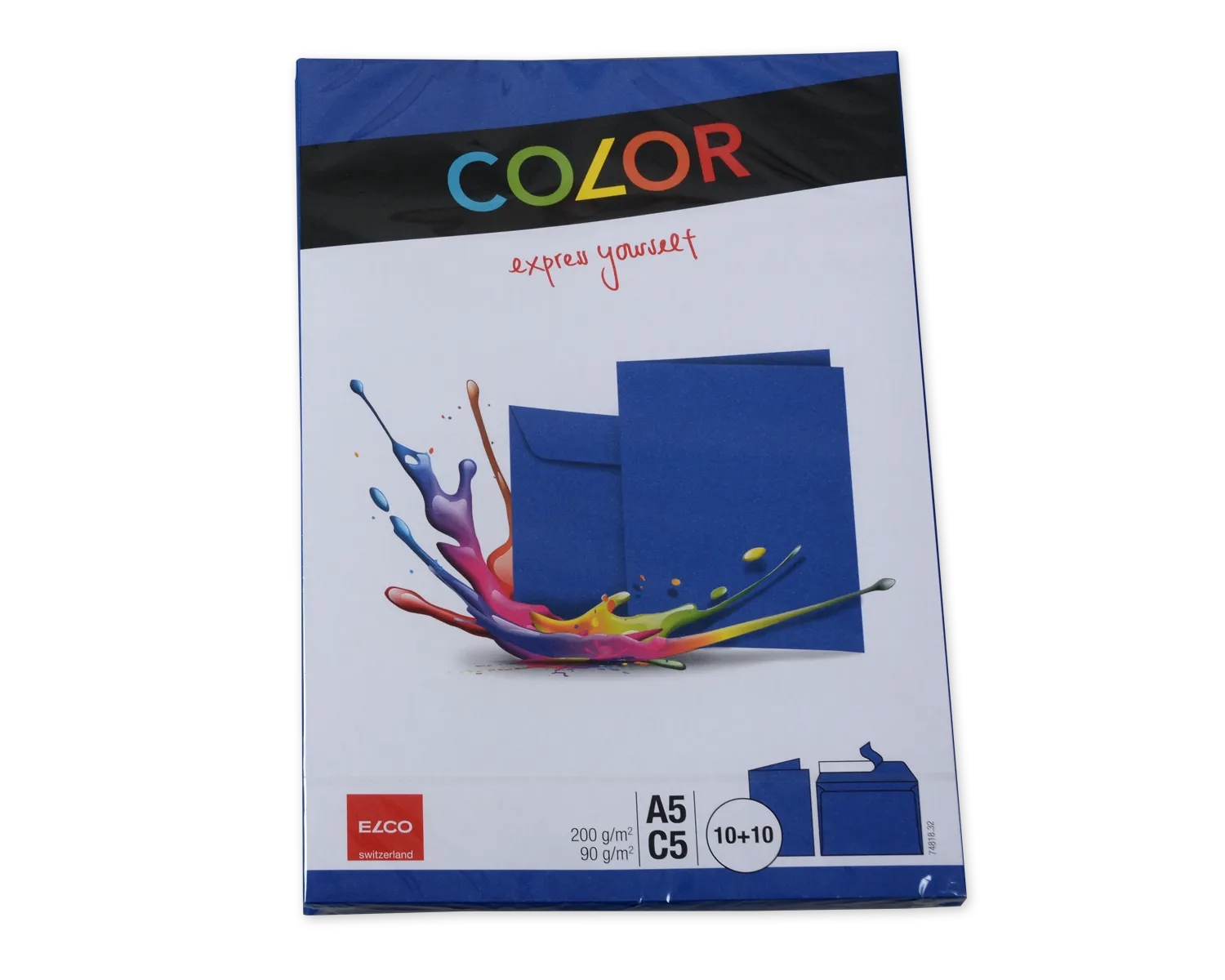 Set Couvert + Karten, ELCO Color, A6 + C6, ohne Fenster, Haftklebeverschluss, 90 + 200g/m2, blau