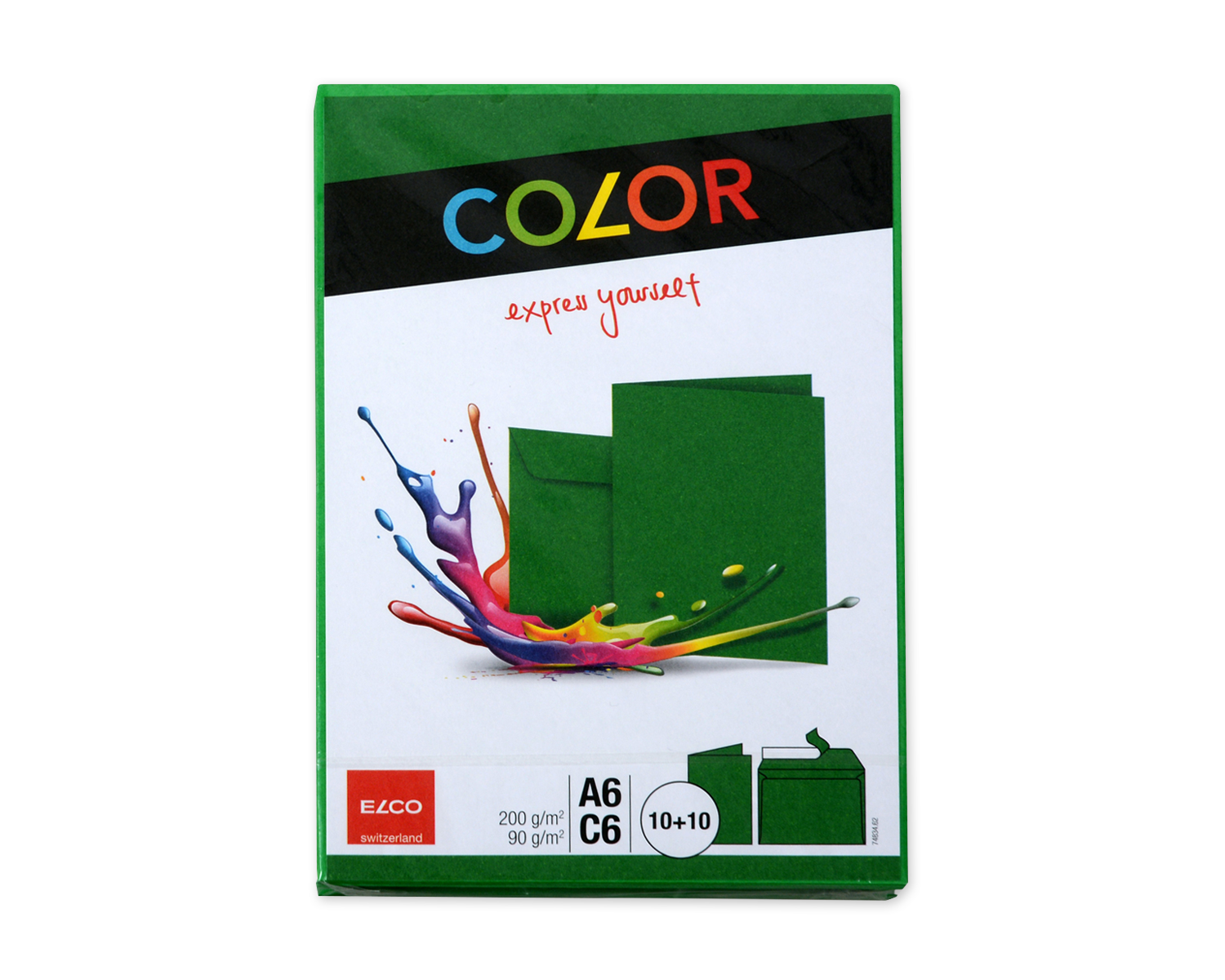 Enveloppes + cartes de correspondance sets, ELCO Color, A6 + C6, Sans fenêtre, Fermeture auto-adhésive, 90 + 200g/m2, vert