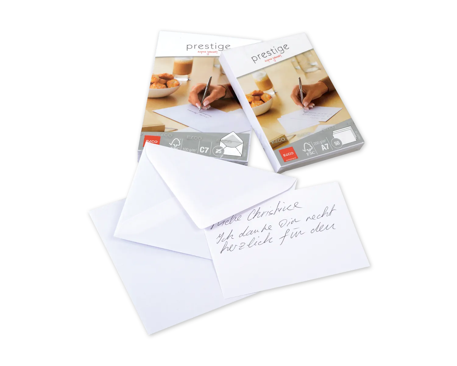 Couvert, ELCO Prestige, C7, ohne Fenster, Nassklebeverschluss, 100g/m2, weiss