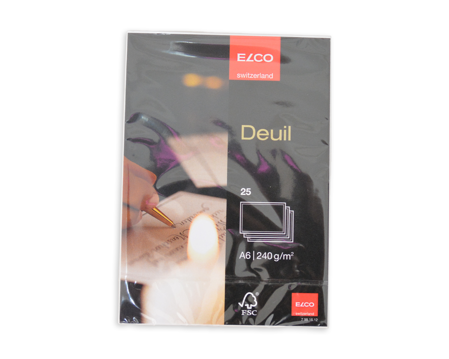 Cartes de correspondance, ELCO Deuil, A6, 240g/m2, blanc