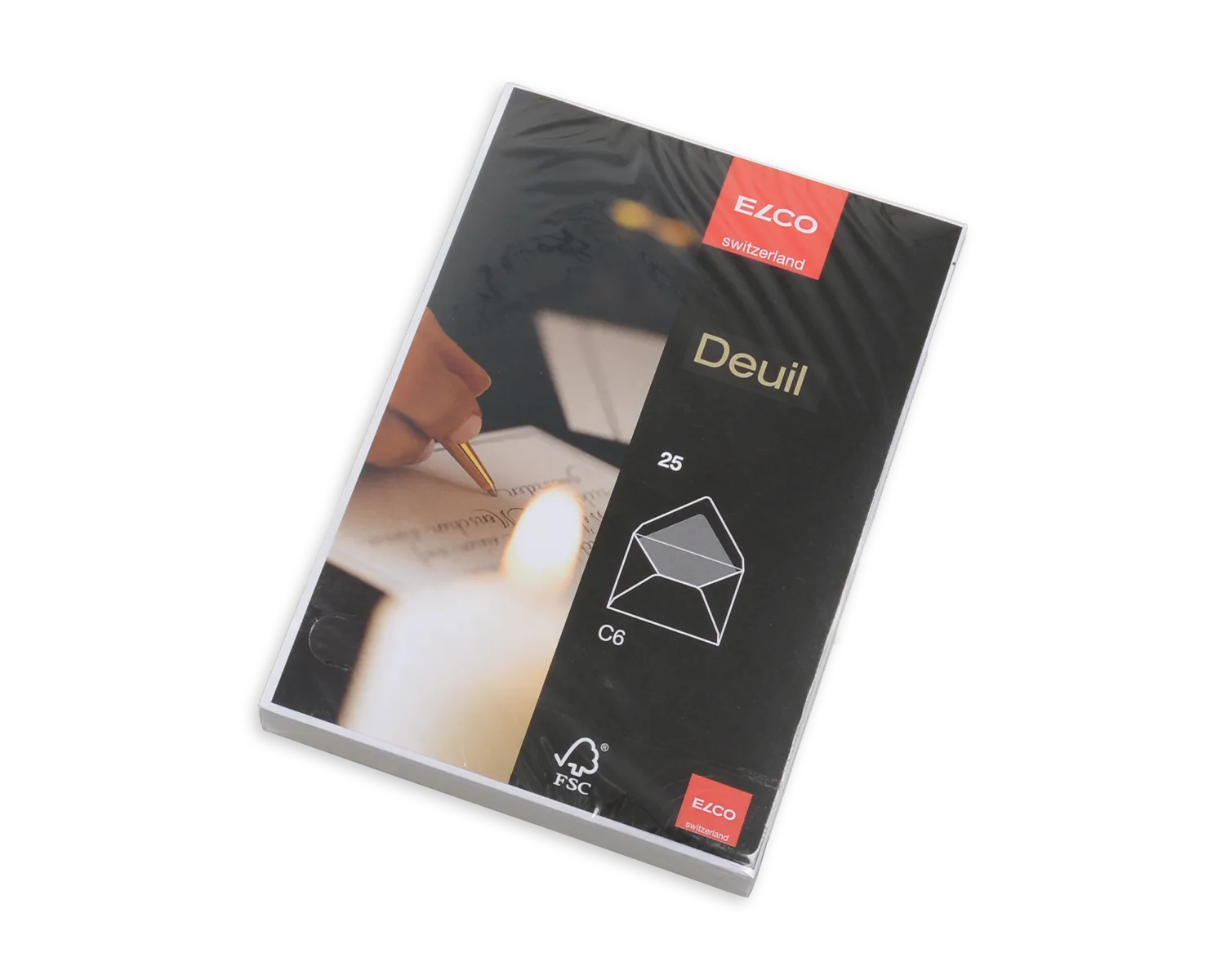 Couvert gefüttert, ELCO Deuil, C6, ohne Fenster, Gummiert, 100g/m2, weiss