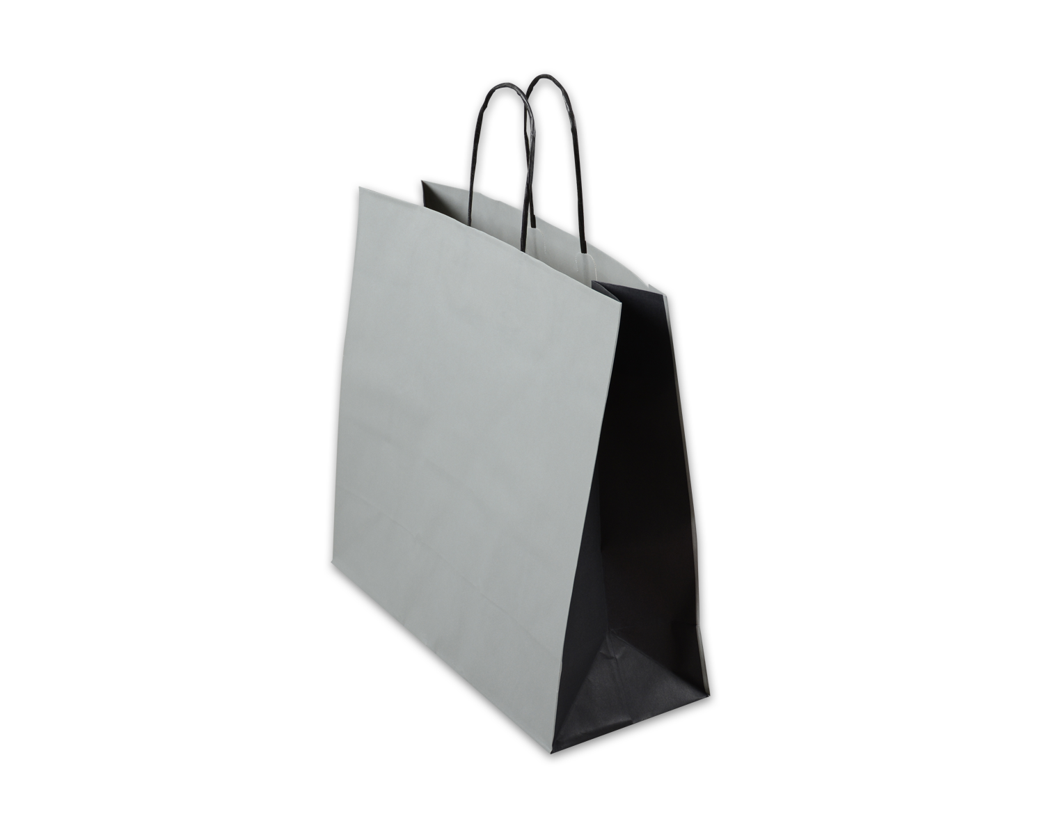 Image of Papiertragetasche, ELCO Color, 350 x 130 x 310 mm, 110g/m2, grau/schwarz