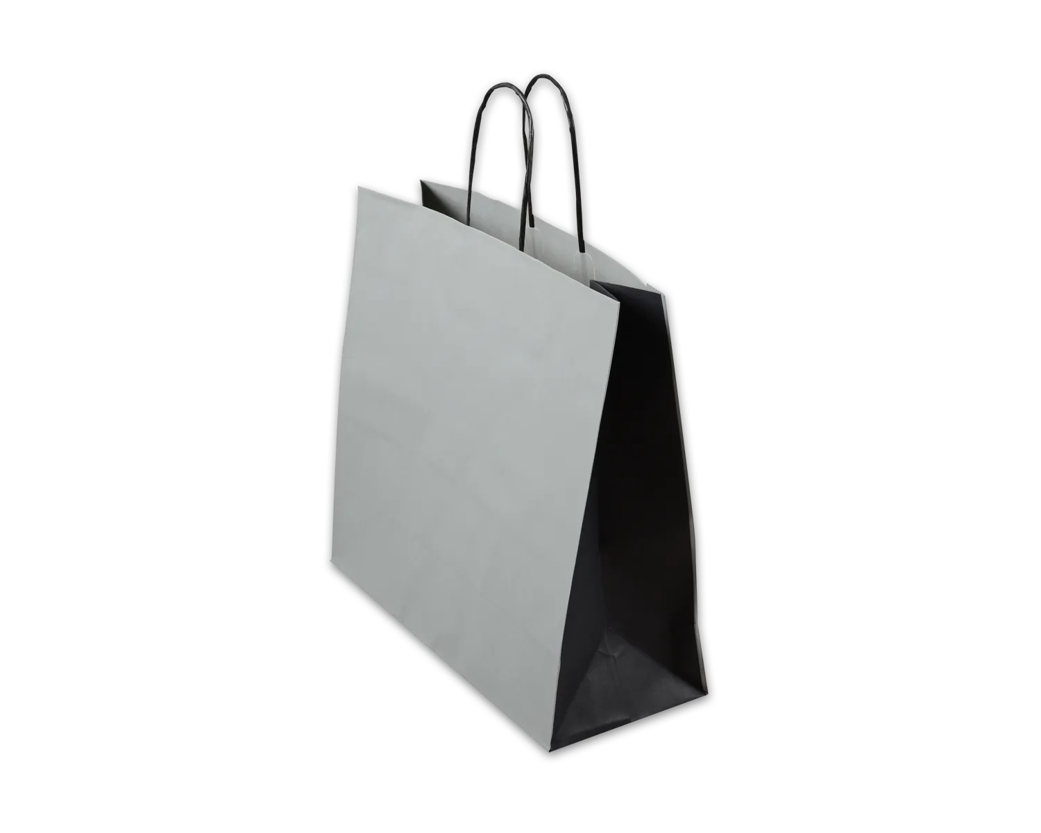 Papiertragetasche, ELCO Color, 350 x 130 x 310 mm, 110g/m2, grau/schwarz