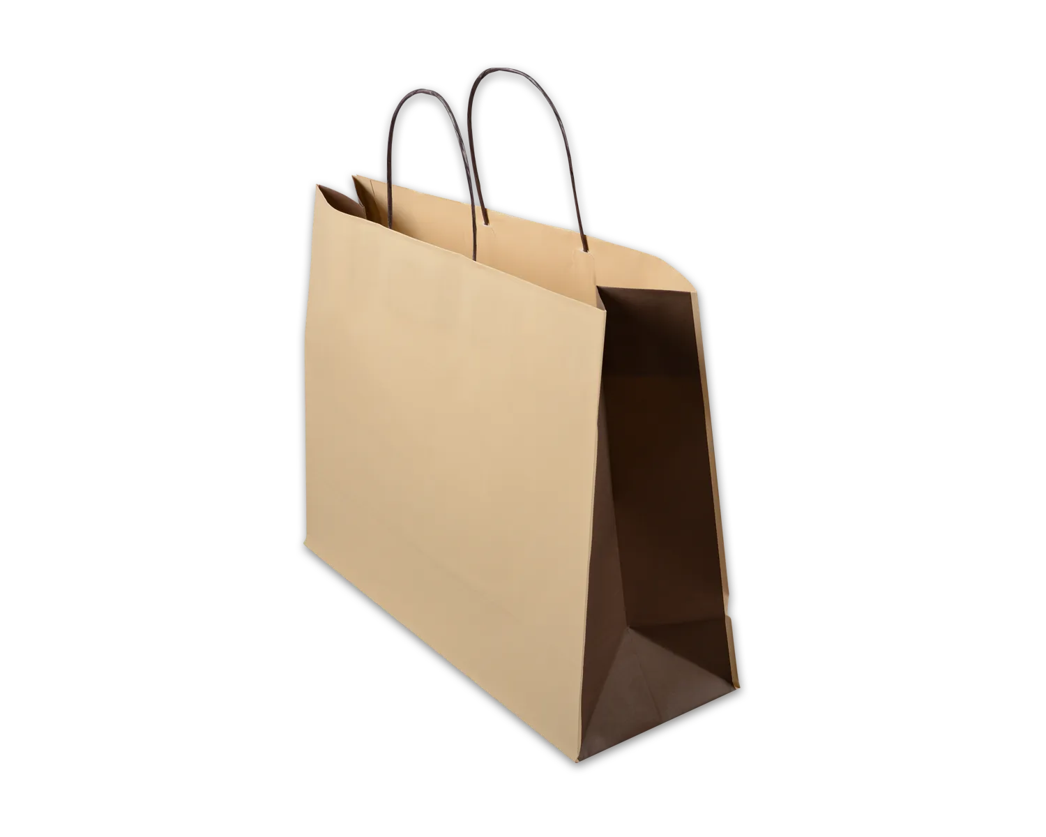 Papiertragetasche, ELCO Color, 450 x 150 x 330 mm, 110g/m2, haselnuss/braun