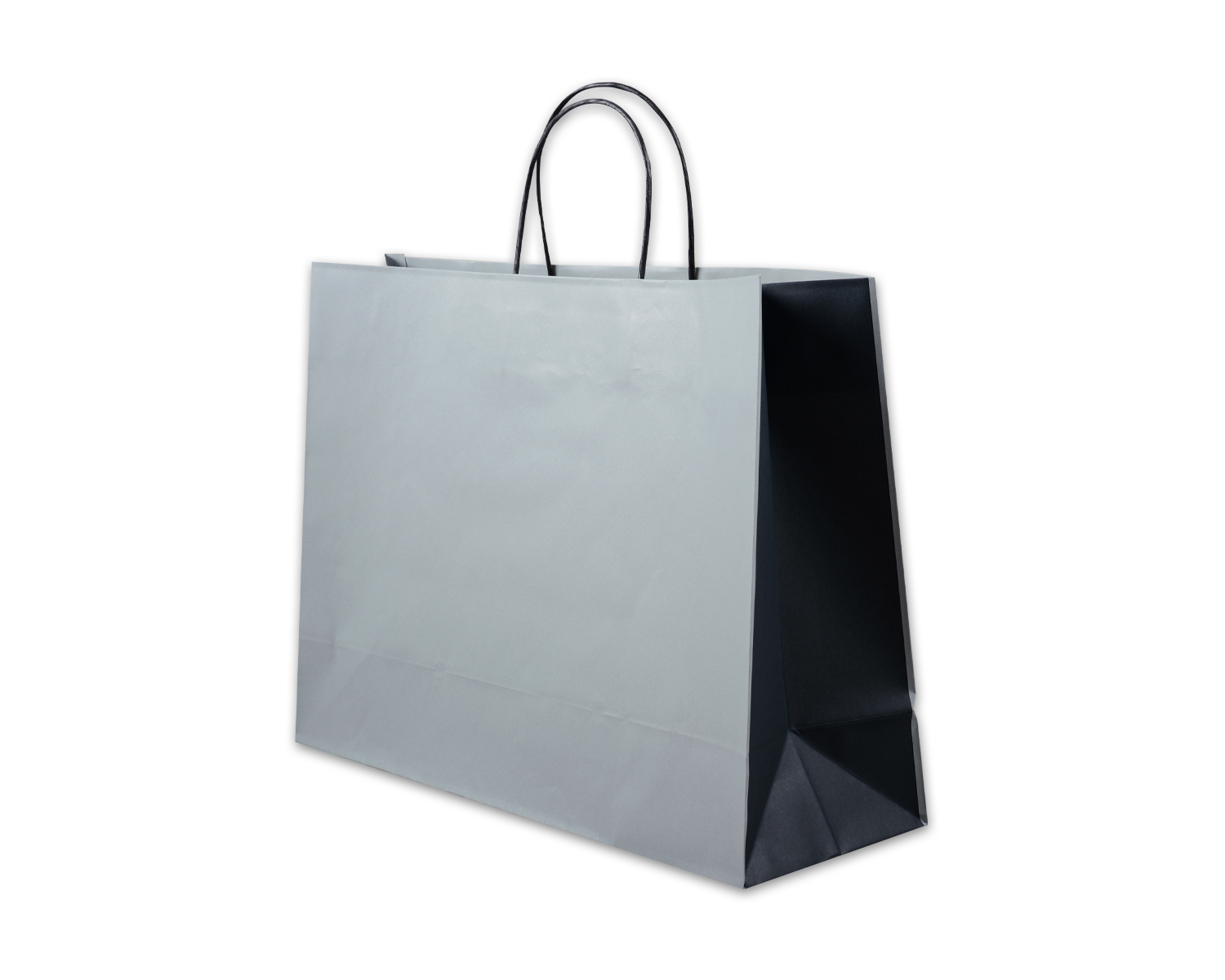 Image of Papiertragetasche, ELCO Color, 450 x 150 x 330 mm, 110g/m2, grau/schwarz