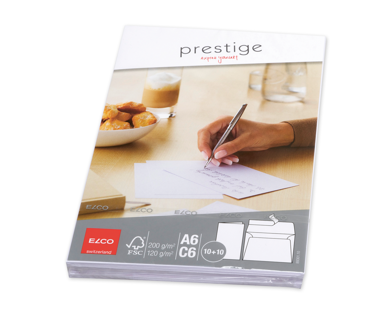 Image of Set Couvert + Karten, ELCO Prestige, A6 + C6, ohne Fenster, Haftklebeverschluss, 120 + 200g/m2, weiss