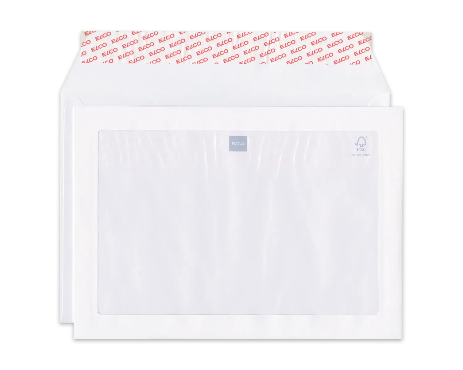 Couvert, ELCO Premium, C4, Fenster Vorderseite Maxiwindow, Haftklebeverschluss, 120g/m2, weiss