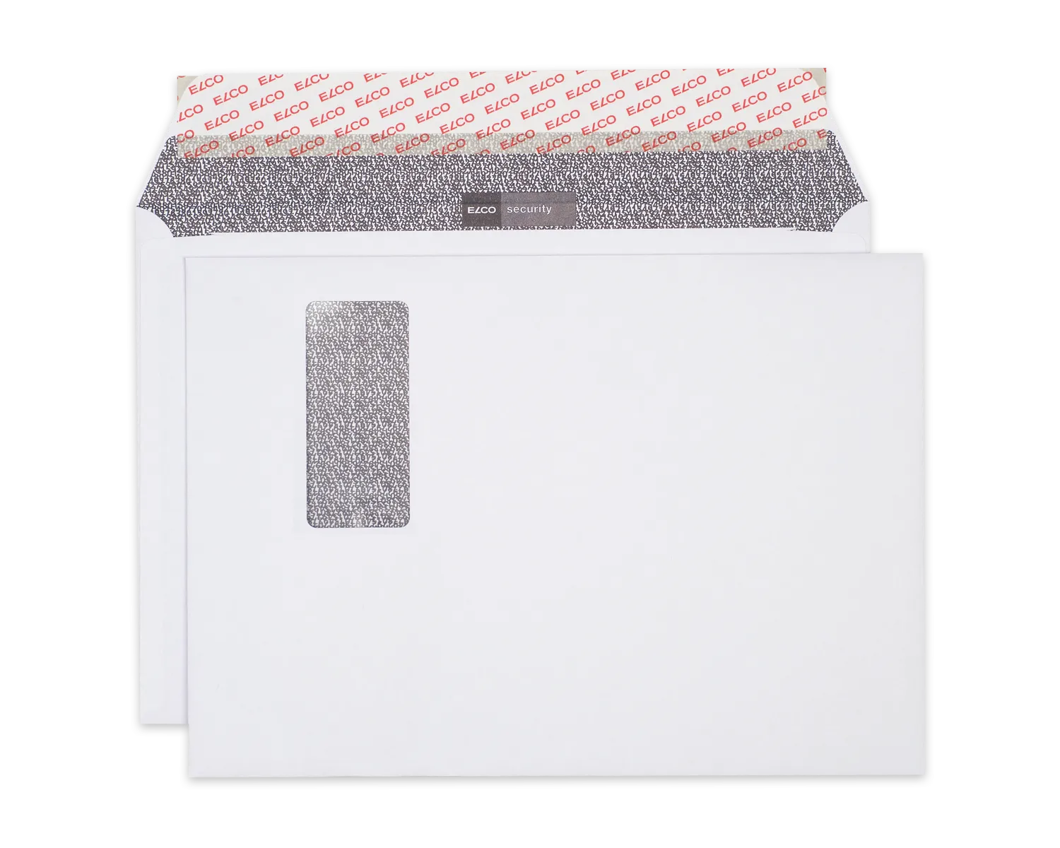 Couvert, ELCO Security, C4, Fenster Vorderseite rechts, Haftklebeverschluss, 120g/m2, weiss