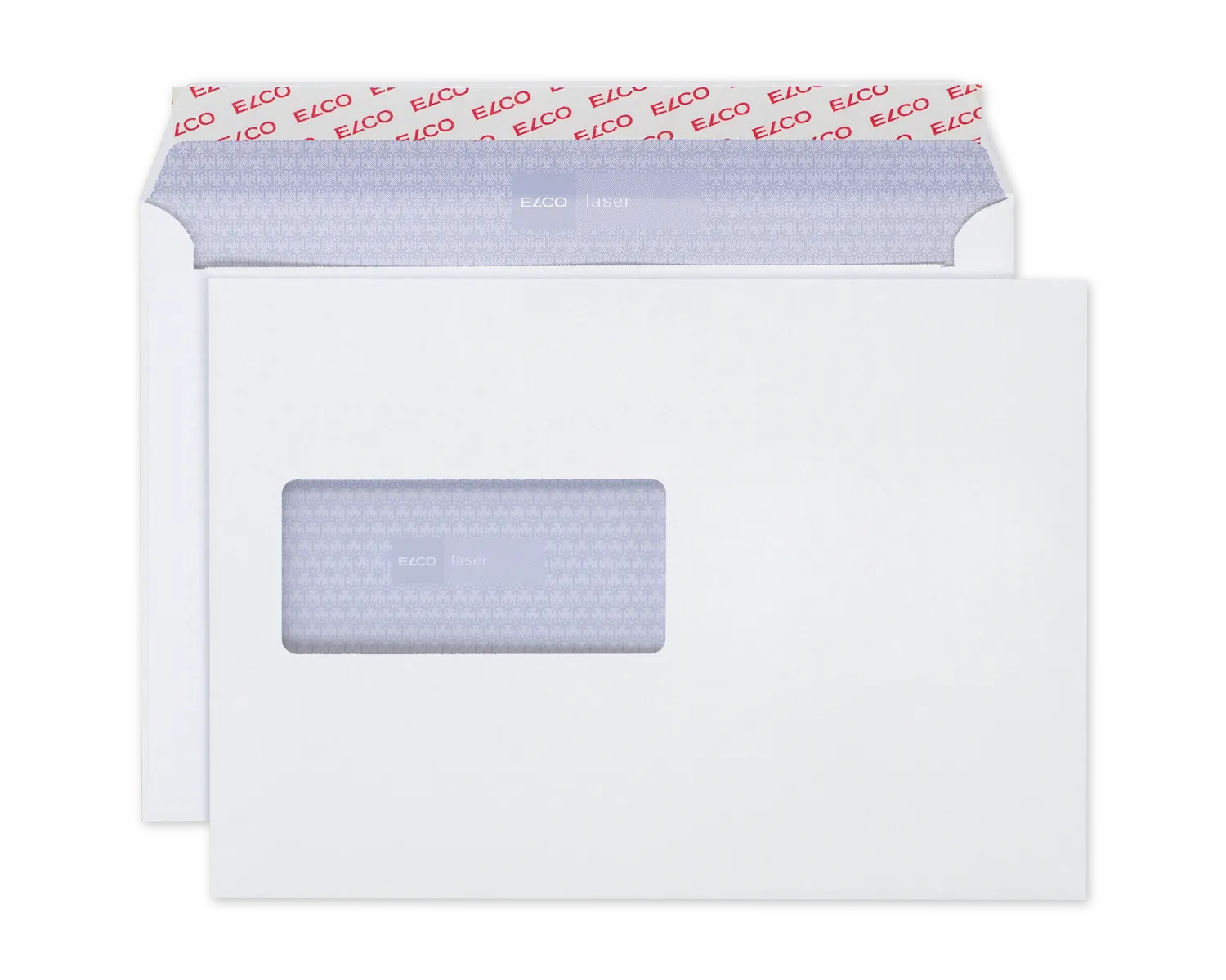 Couvert, ELCO Laser, C5, Fenster Vorderseite links, Haftklebeverschluss, 100g/m2, weiss