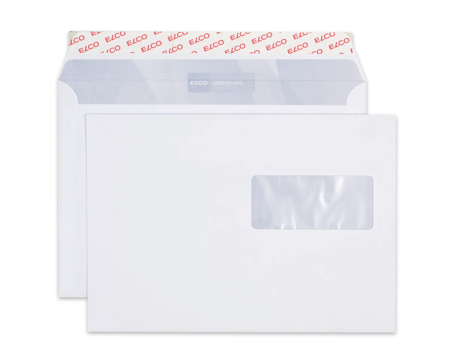 Couvert, ELCO Premium, C5, Fenster Vorderseite rechts, Haftklebeverschluss, 100g/m2, weiss