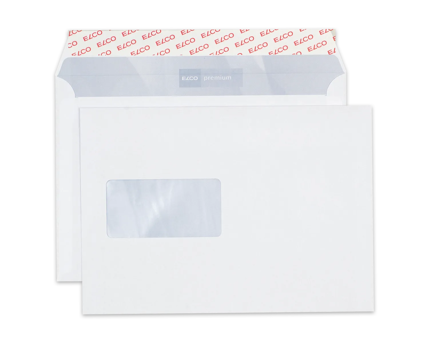 Couvert, ELCO Premium, C5, Fenster Vorderseite links, Haftklebeverschluss, 80g/m2, weiss