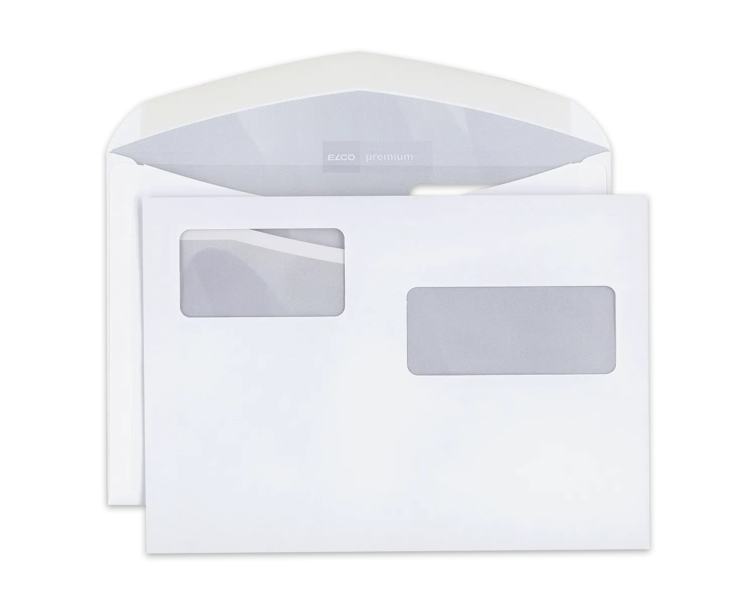 Couvert, ELCO Premium, C5, Fenster Vorderseite rechts + links, Nassklebeverschluss, 100g/m2, weiss