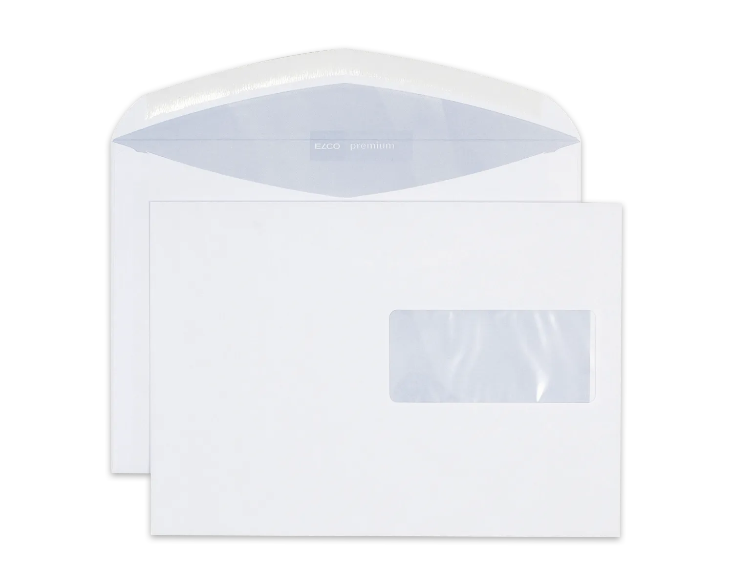 Couvert, ELCO Premium, C5, Fenster Vorderseite rechts, Nassklebeverschluss, 100g/m2, weiss