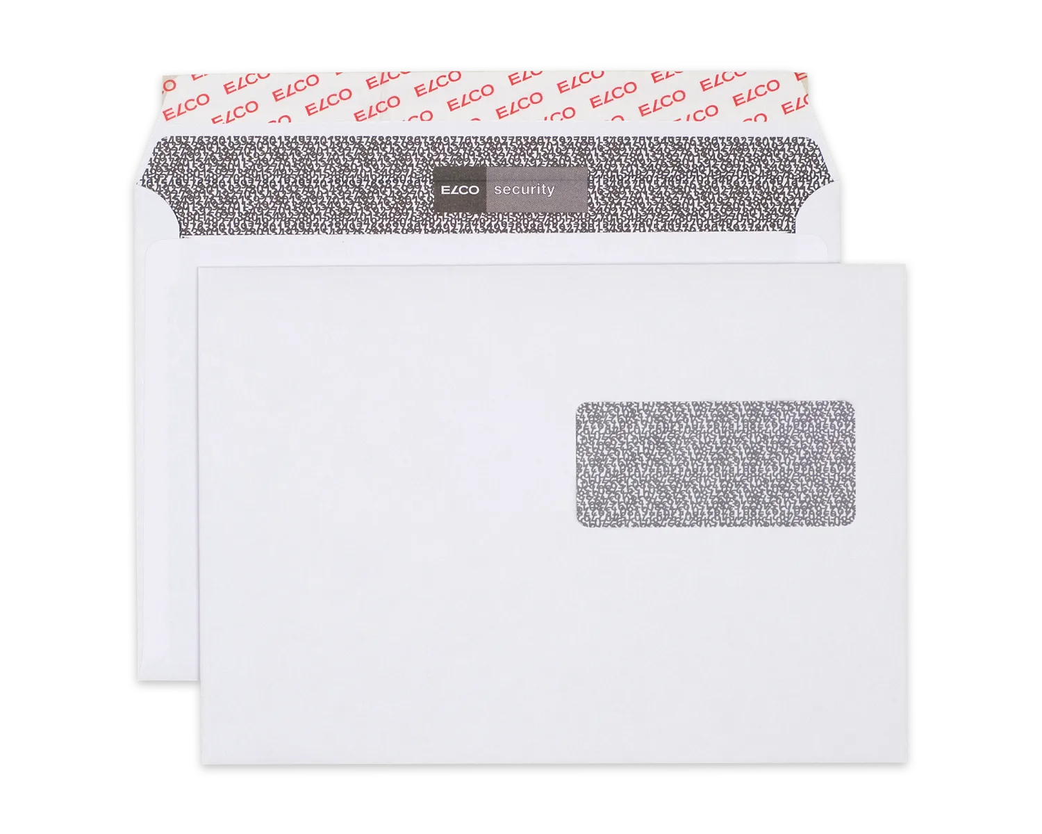 Couvert, ELCO Security, C5, Fenster Vorderseite rechts, Haftklebeverschluss, 100g/m2, weiss