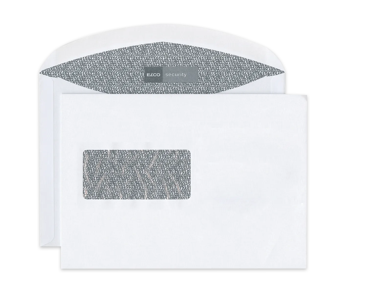 Couvert, ELCO Security, C5, Fenster Vorderseite rechts, Nassklebeverschluss, 100g/m2, weiss