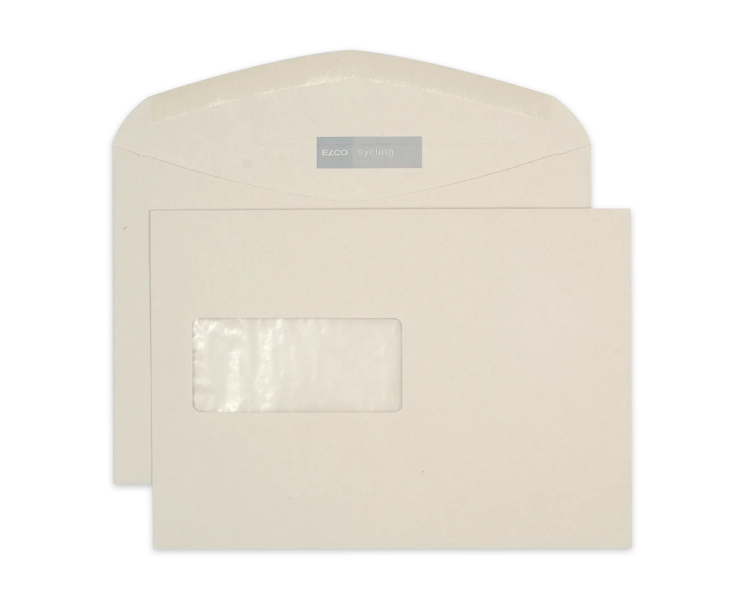 Couvert, ELCO Sycling, C5, Fenster Vorderseite links, Nassklebeverschluss, 100g/m2, grau