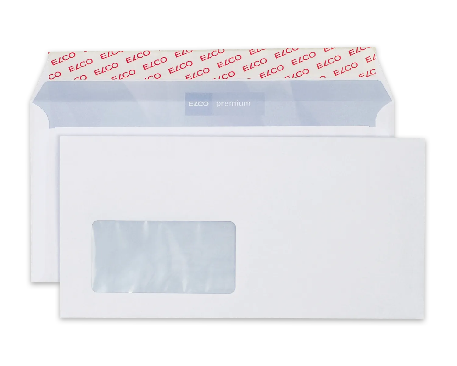 Couvert, ELCO Premium, C5/6, Fenster Vorderseite links, Haftklebeverschluss, 100g/m2, weiss