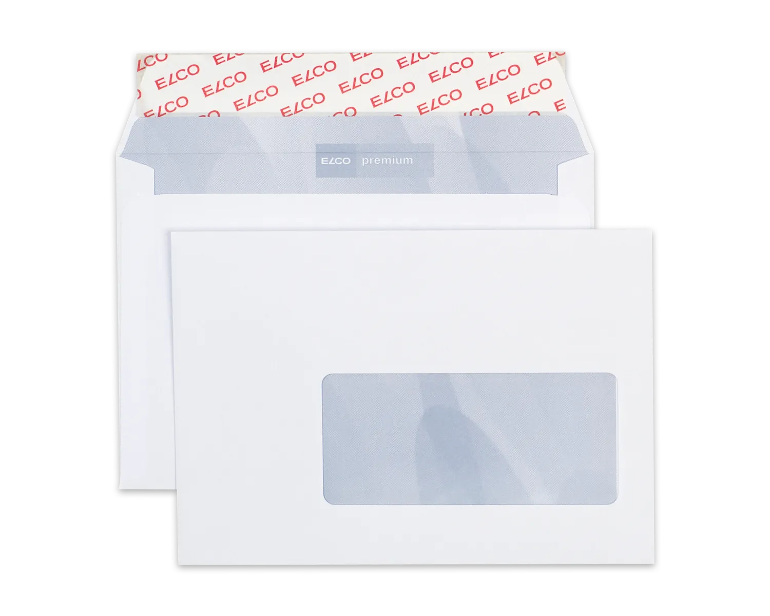 Couvert, ELCO Premium, C6, Fenster Vorderseite rechts, Haftklebeverschluss, 100g/m2, weiss