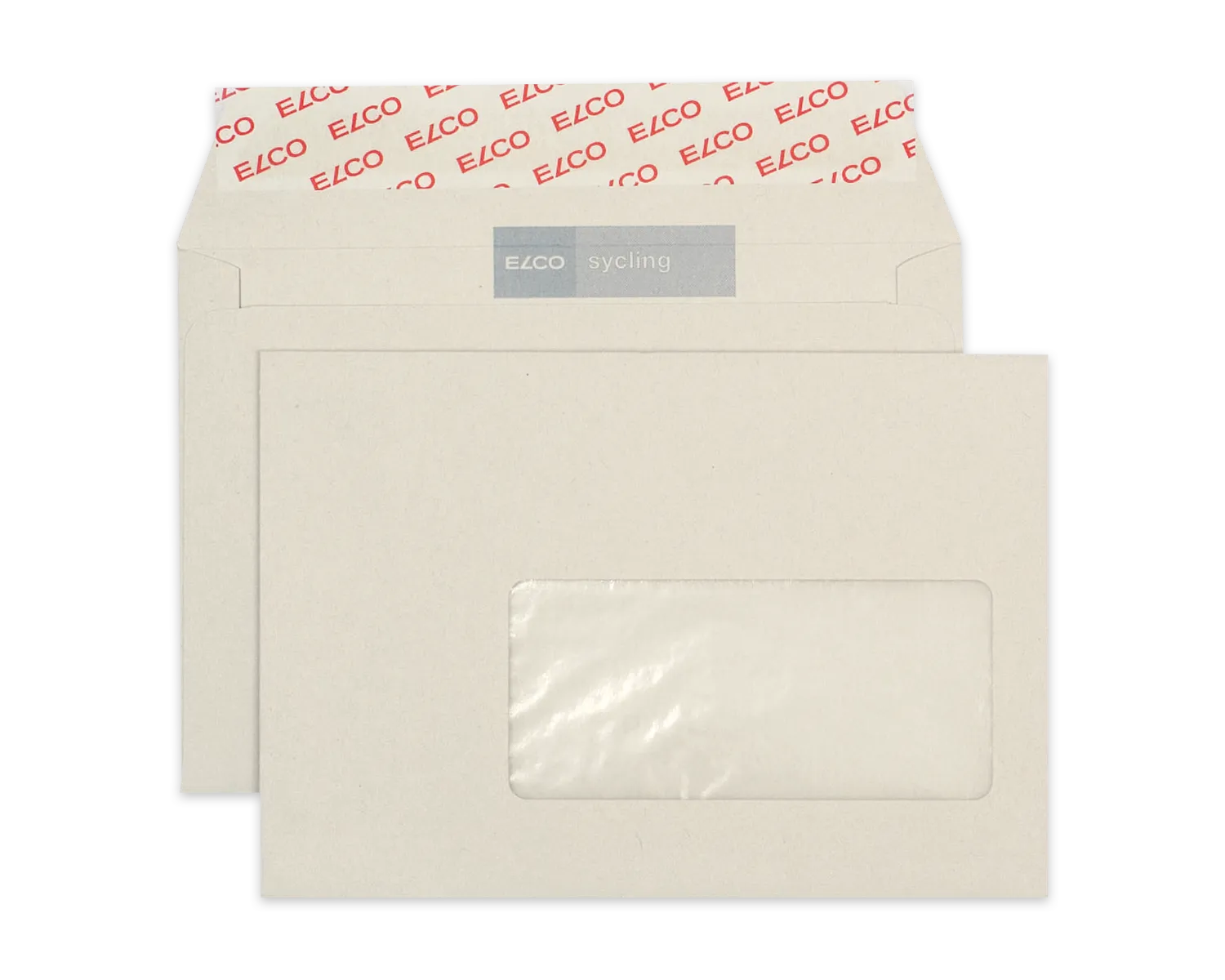 Couvert, ELCO Sycling, C6, Fenster Vorderseite rechts, Haftklebeverschluss, 100g/m2, grau