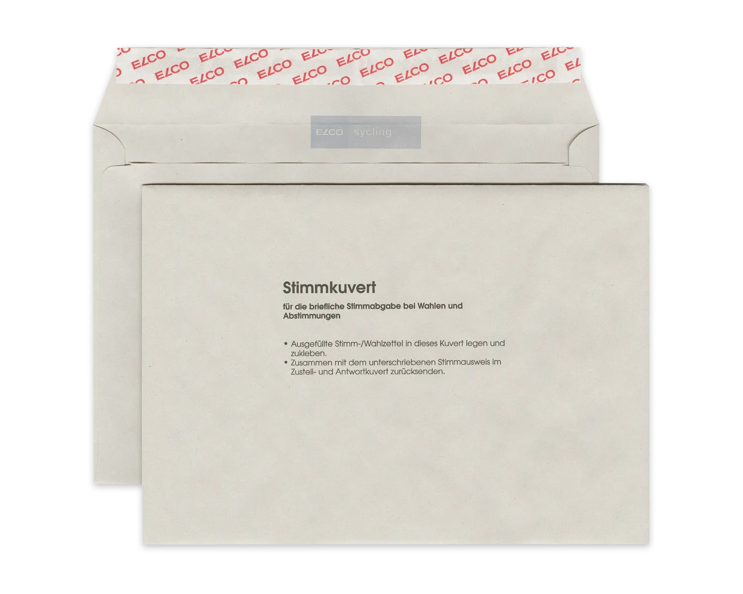 Stimmcouvert, ELCO Sycling, C5, ohne Fenster, Haftklebeverschluss, 80g/m2, grau