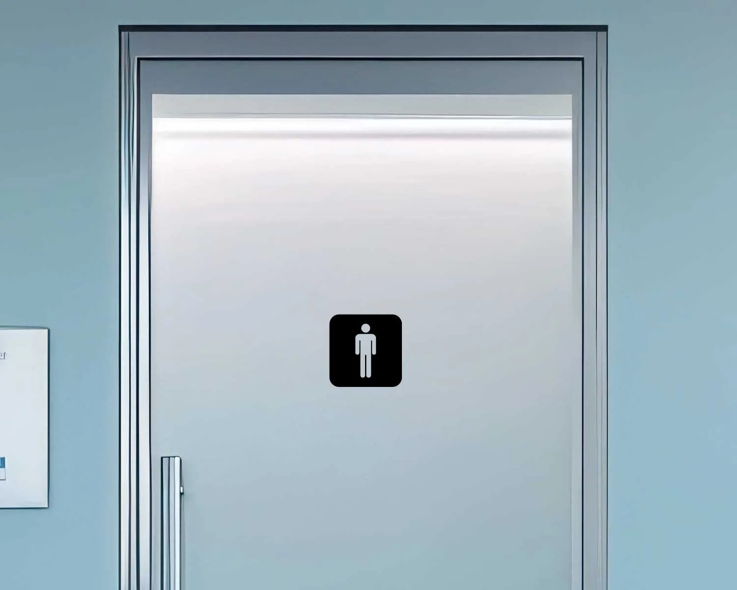 Piktogramm WC Herren negativ schwarz 150 mm x 150 mm