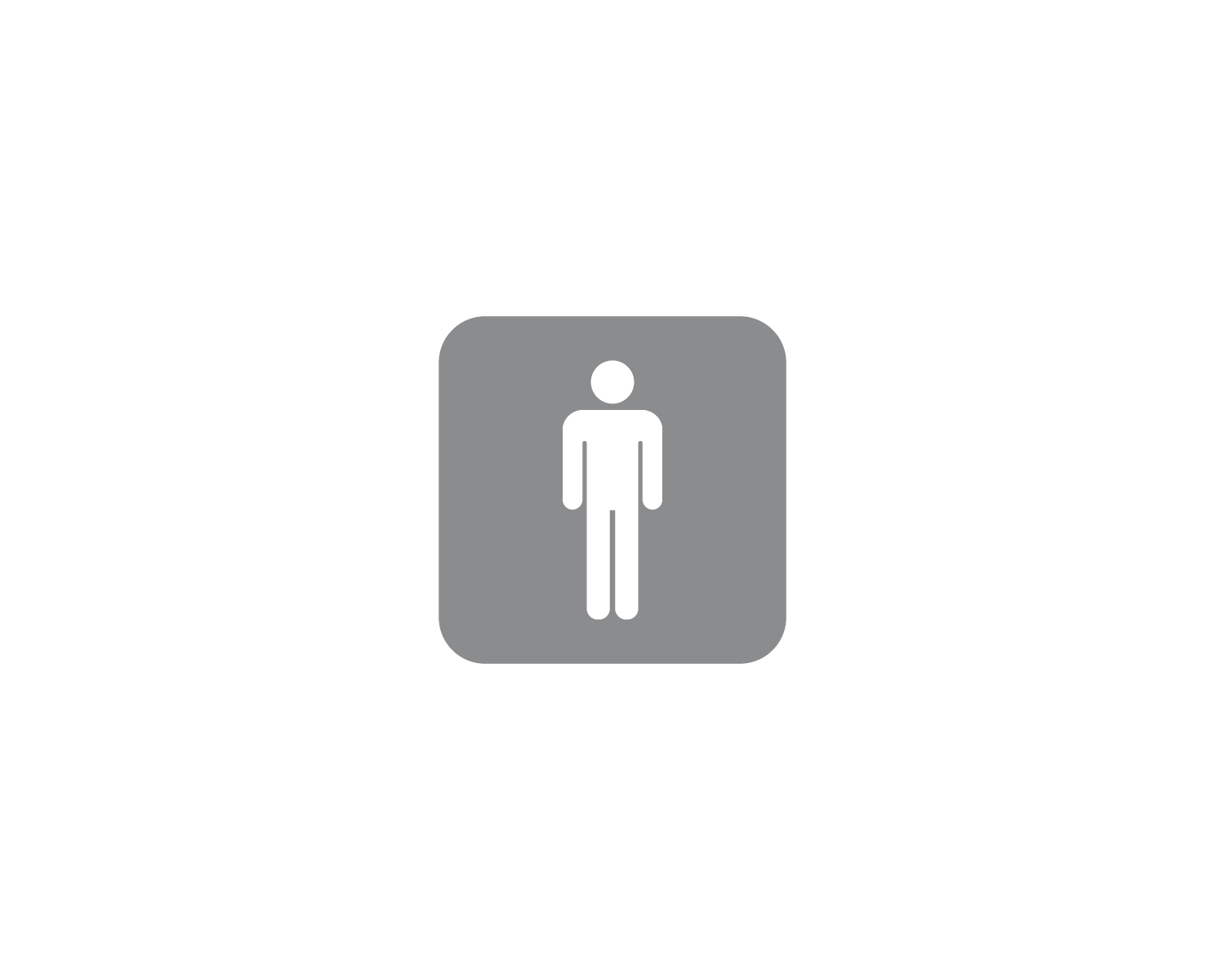 Image of Piktogramm WC Herren negativ silber 150 mm x 150 mm