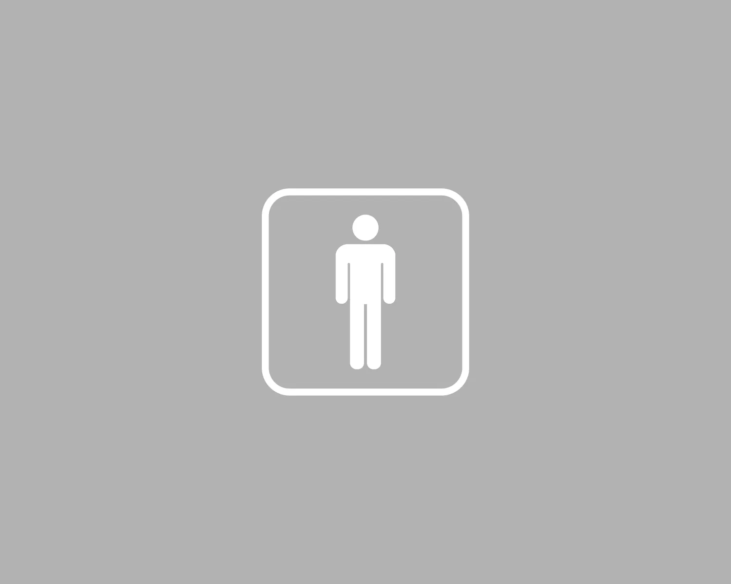 Piktogramm WC Herren positiv weiss 150 mm x 150 mm