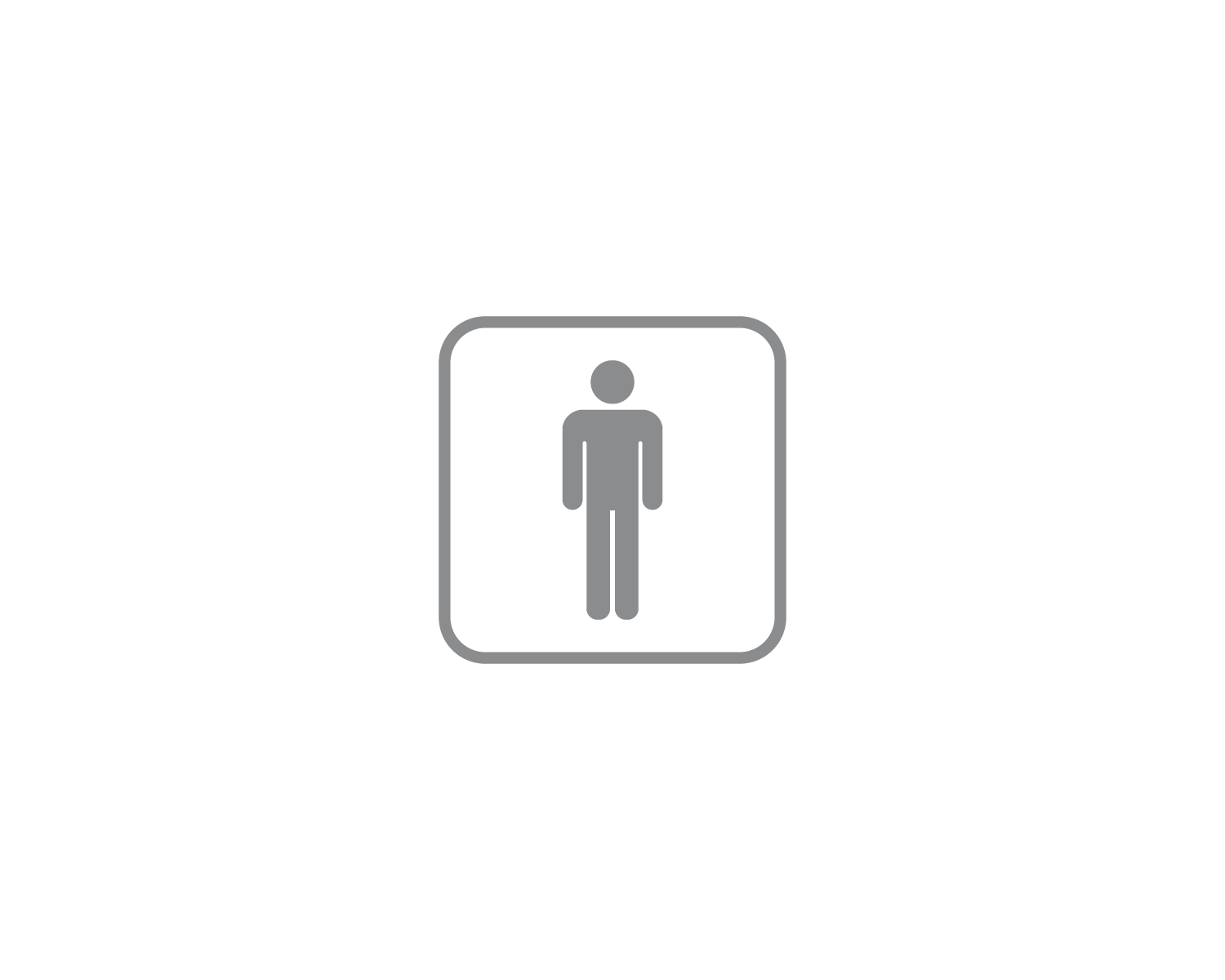 Image of Piktogramm WC Herren positiv silber 150 mm x 150 mm