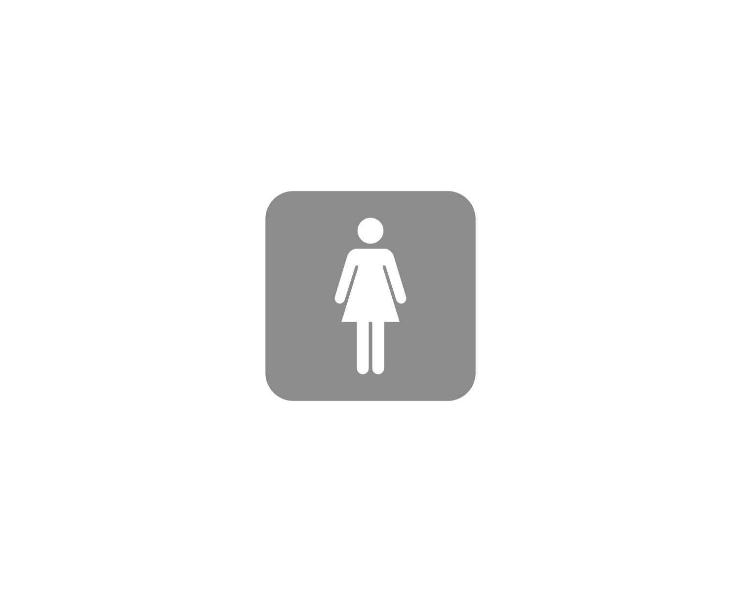 Image of Piktogramm WC Frauen negativ silber 150 mm x 150 mm