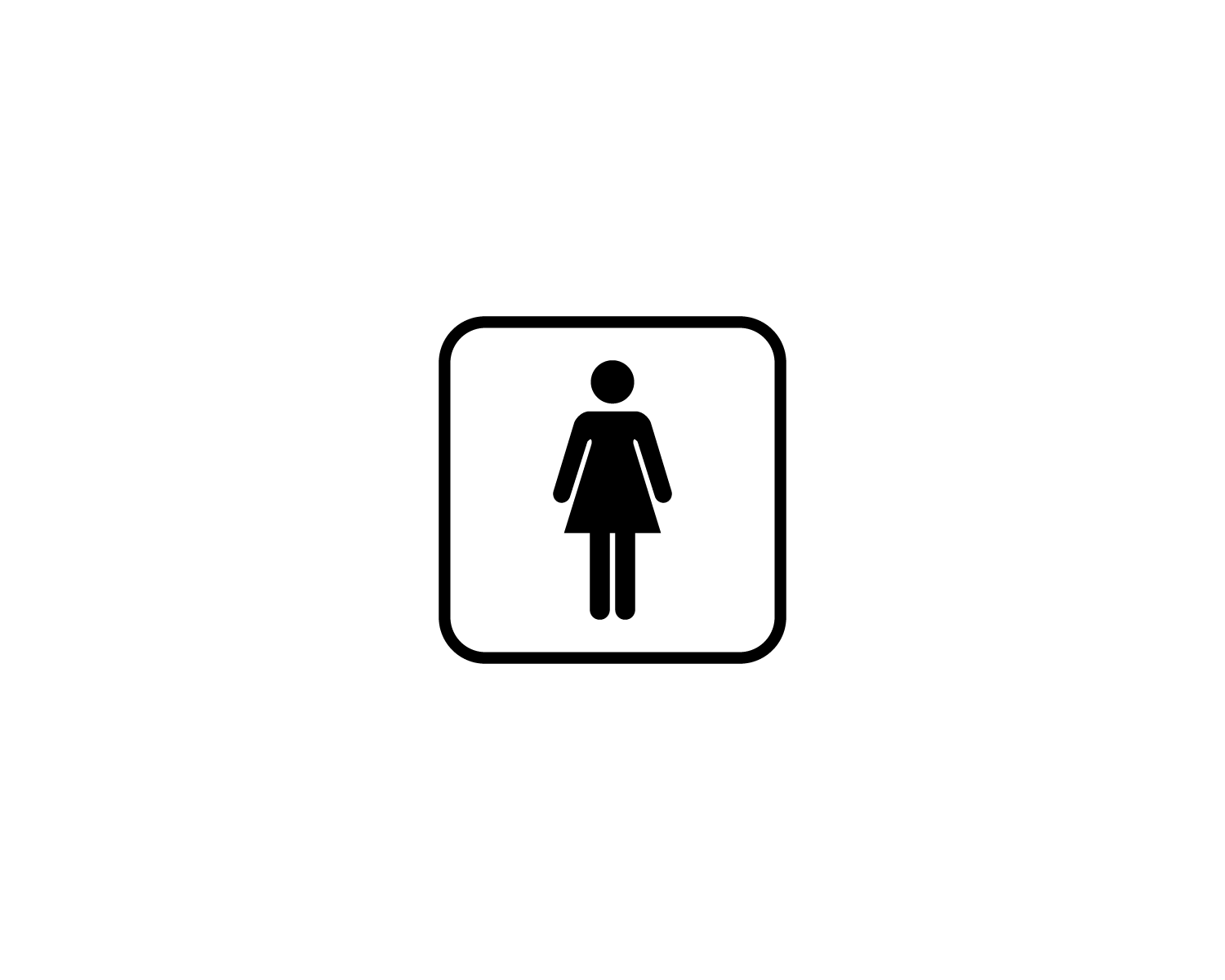 Image of Piktogramm WC Frauen positiv schwarz 150 mm x 150 mm