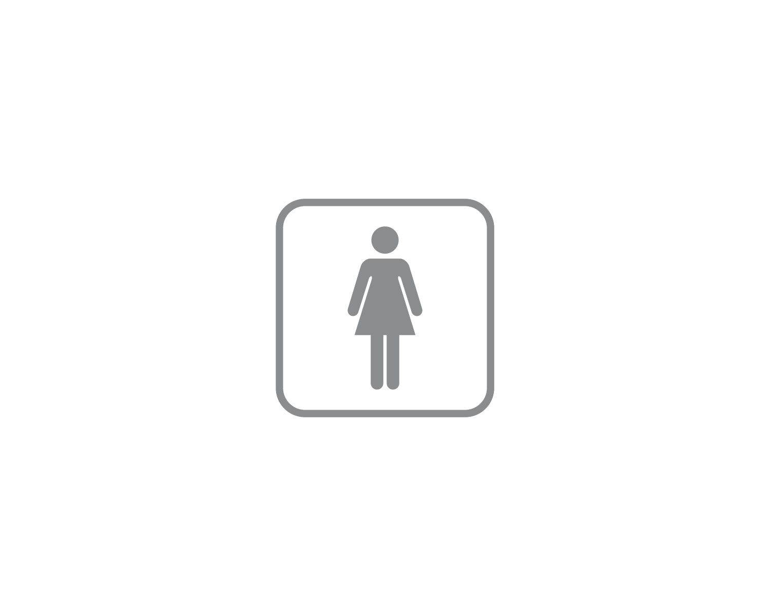 Image of Piktogramm WC Frauen positiv silber 150 mm x 150 mm