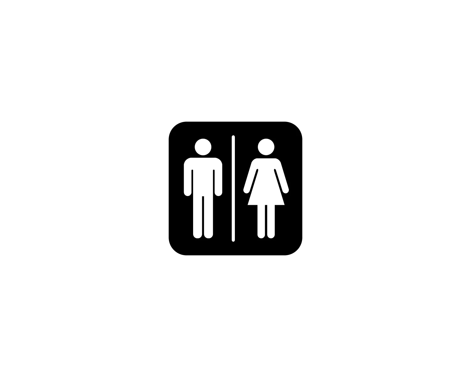 Pictogramme WC hommes/femmes n&eacute;gatif noir
