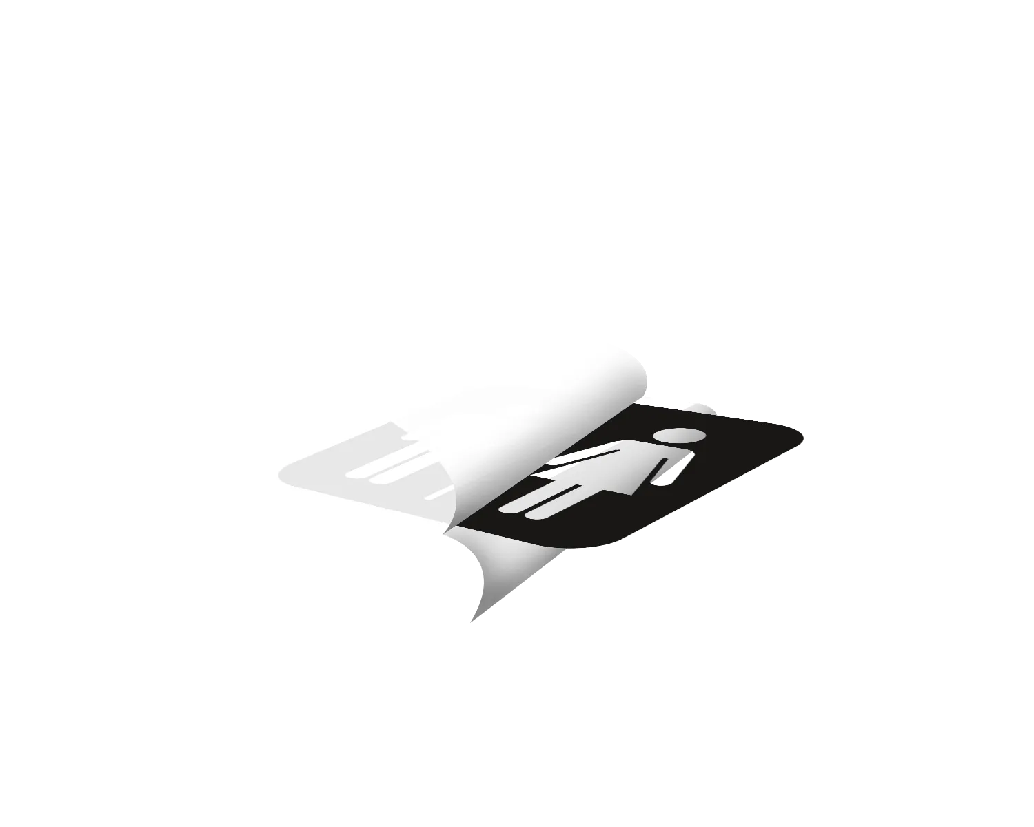 Piktogramm WC Herren/Frauen negativ schwarz 150 mm x 150 mm