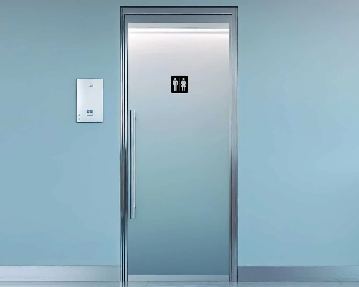 Piktogramm WC Herren/Frauen negativ schwarz 150 mm x 150 mm