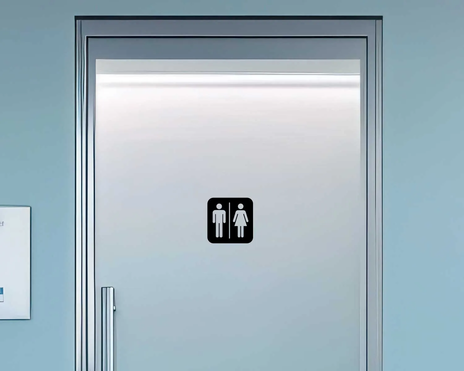 Pictogramme WC hommes/femmes n&eacute;gatif noir