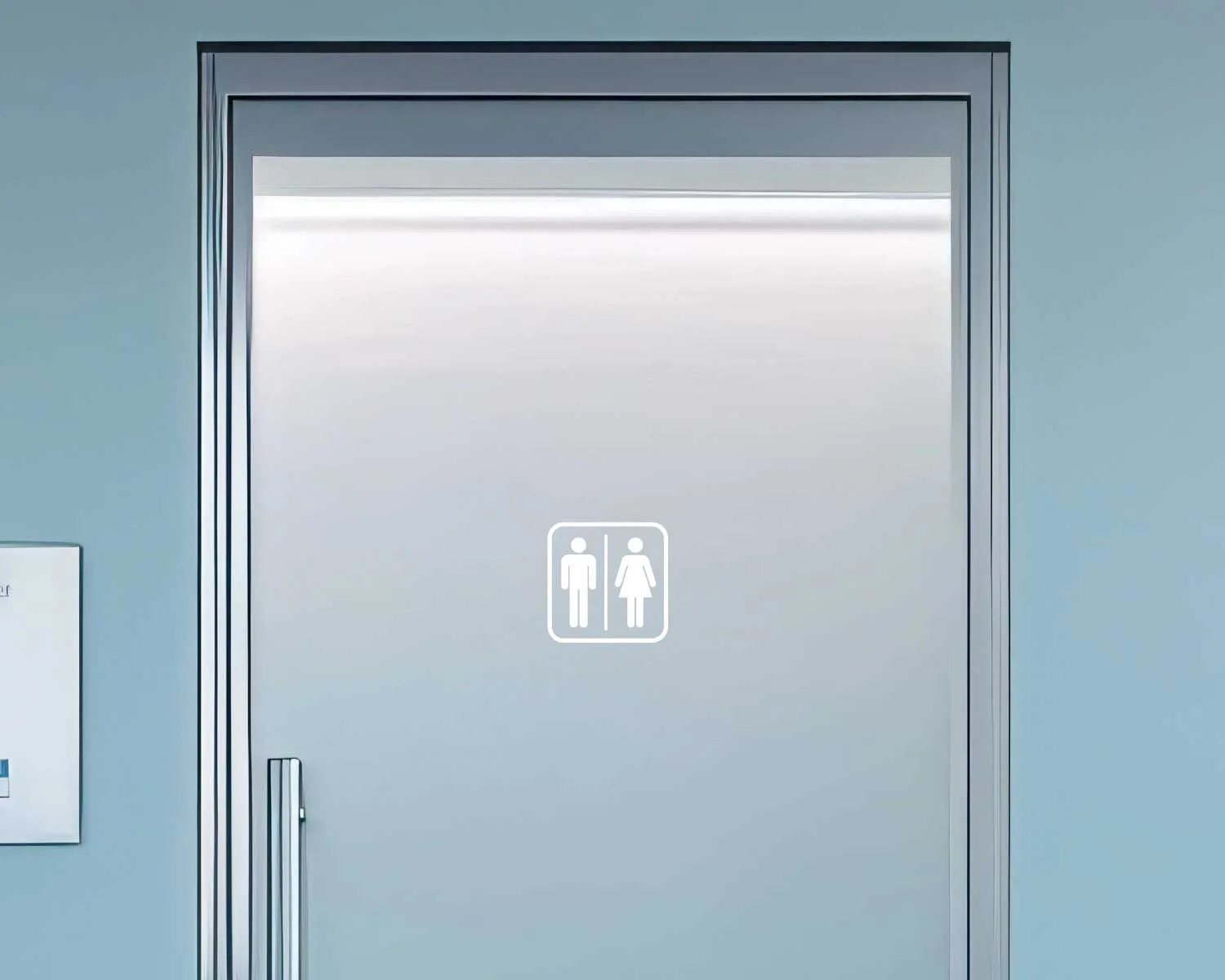 Piktogramm WC Herren/Frauen positiv weiss 150 mm x 150 mm