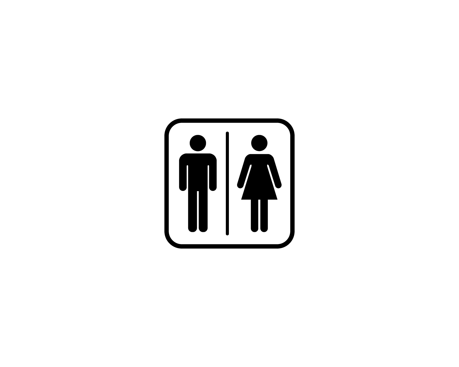 Image of Piktogramm WC Herren/Frauen positiv schwarz 150 mm x 150 mm