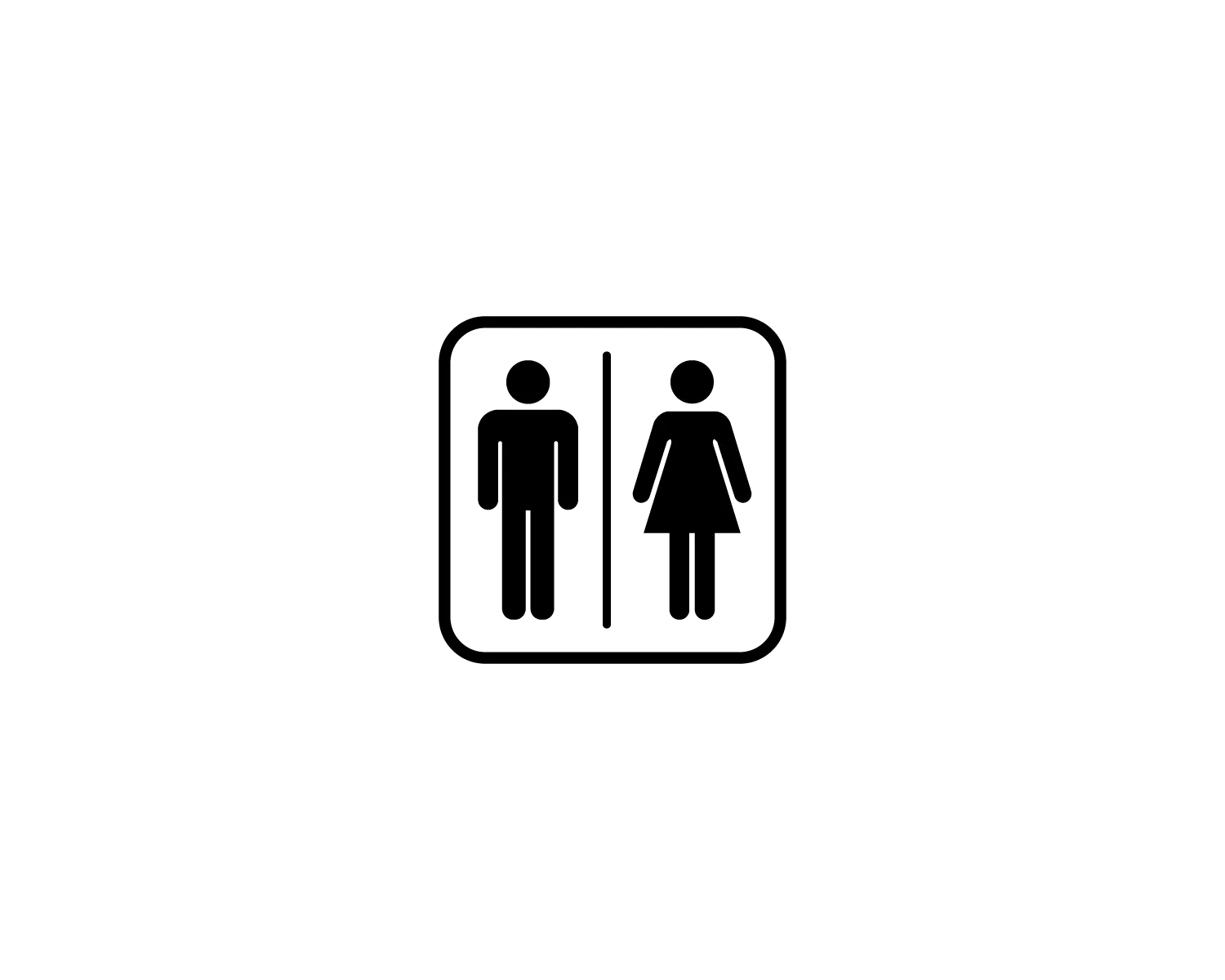 Pictogramme WC hommes/femmes positif noir