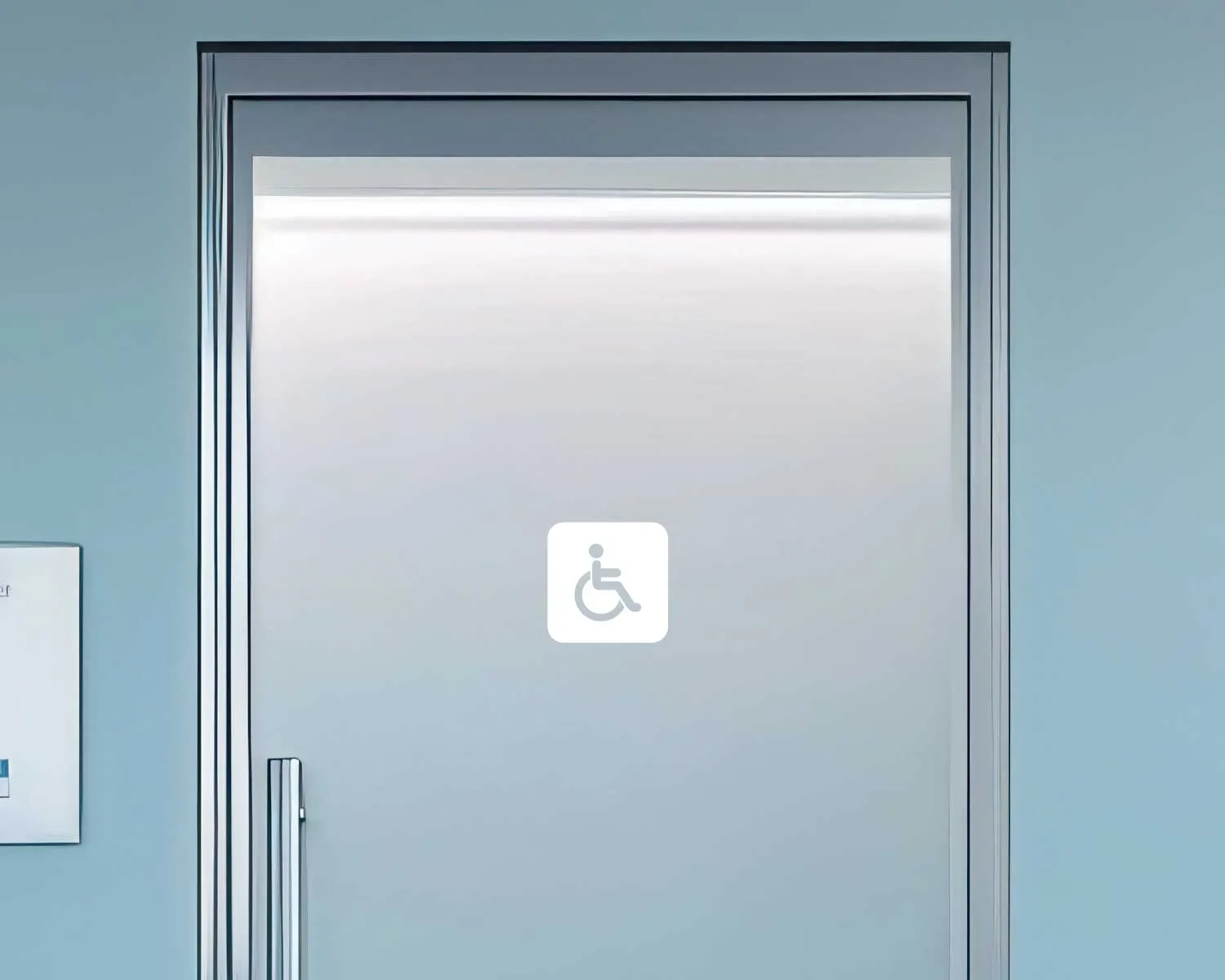 Pictogramme WC fauteuil roulant n&eacute;gatif blanc
