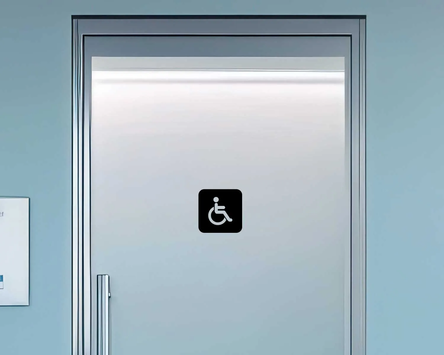 Piktogramm WC Rollstuhl negativ schwarz 150 mm x 150 mm