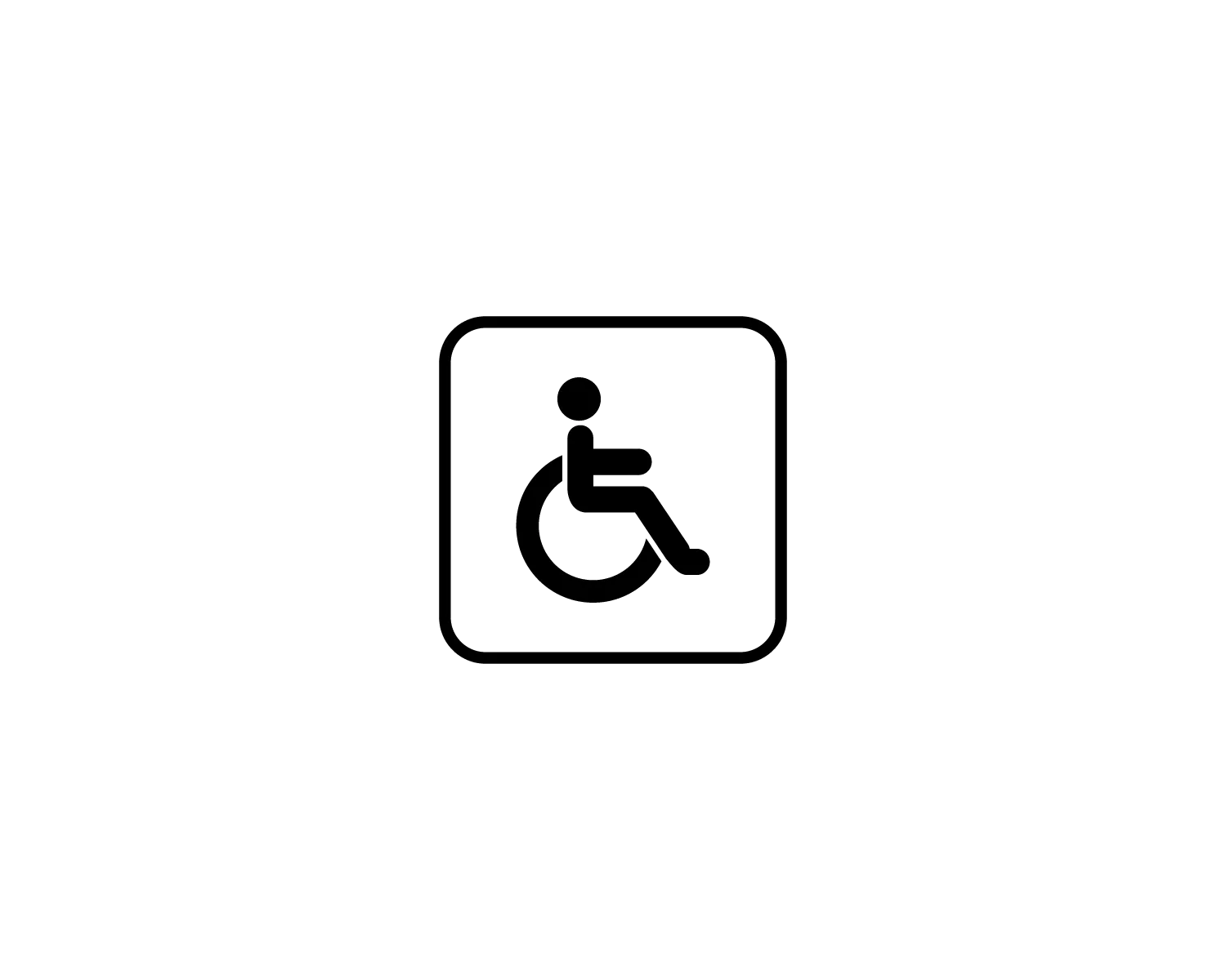 Pictogramme WC fauteuil roulant positif noir